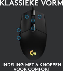 Logitech G203 LIGHTSYNC - Bedrade Gaming Muis - RGB verlichting - Zwart — thumbnail 4