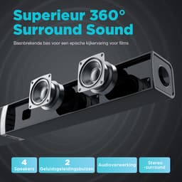 UpLiving 80W Soundbar met Bluetooth 5.3 – 2-in-1 Split Design – 360° Surround Sound – HDMI/Optisch/AUX/USB – Home Cinema Soundbar voor TV, Gaming & Muziek — thumbnail 4
