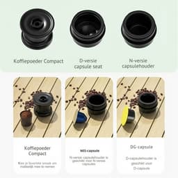 Draagbare koffiemachine - Draagbare espressomachine -Draagbaar Koffiezetapparaat-Koffie Druppelhouder-Snelle Waterverwarming - Capsules & gemalen koffie - 20 bar - Draagbare koffiemachine -Reis & camping koffiezetapparaat - zwart — thumbnail 4