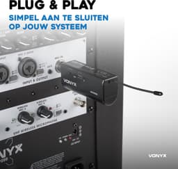 Draadloze microfoon - Geschikt voor JBL speakers - met plug-in ontvanger -Vonyx WM552- UHF draadloze microfoonset met 2 microfoons — thumbnail 5