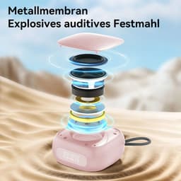 Draagbare Bluetooth Speaker - Draadloze Muziek Box - met HiFi stereogeluid - USB/Micro SD-kaart/AUX-ingang - voor feest, thuisbioscoop, game theater - Roze — thumbnail 2