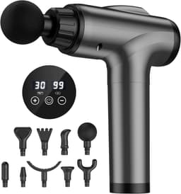 Diep Weefsel Massagepistool - Handheld Percussie Massage voor Spierpijn en Atleten - 30 Snelheden - Grijs — thumbnail 1