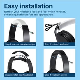Vervangende Hoofdband voor Bose QuietComfort 35, 35 II, 45 (QC35, QC35 II, QC45) Hoofdtelefoon [Upgraded] van MMOBIEL – Protein PU Hoofdband – Hoofdtelefoon Hoofdkussen Cover Reparatie – Zwart — thumbnail 4