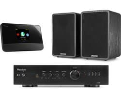 HiFi Stereo Set - Fenton set met tuner, versterker en 2 speakers - FM, DAB en internetradio - 200W