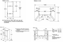 Bosch Serie 6, koel-vriescombinatie, meerdere deuren, 183 x 90,5 cm, geborsteld staal met anti-vingerafdruk, KFI96APEA — thumbnail 4