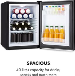 Klarstein Minibar Happy Hour Minikoelkast Drankkoelkast - 40L 5-15°C 23 dB - voor Hotelkamer voor Partykelder - LED-Binnenverlichting - Mini Fridge Kleine Koelkast Hotelkoelkast Drankkoeler Compact Koelkast — thumbnail 5