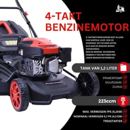 STAHLMANN Grasmaaier - BR532 - 7,0HP (5,1kW) Benzine Grasmaaier 53cm Zelfrijdend 223cc Benzinegrasmaaier met Aandrijving, 53cm Maaibreedte, Mulchen, Maaihoogteverstelling, Easy Clean Aansluiting, Grote Wielen, 60L Korf — thumbnail 5