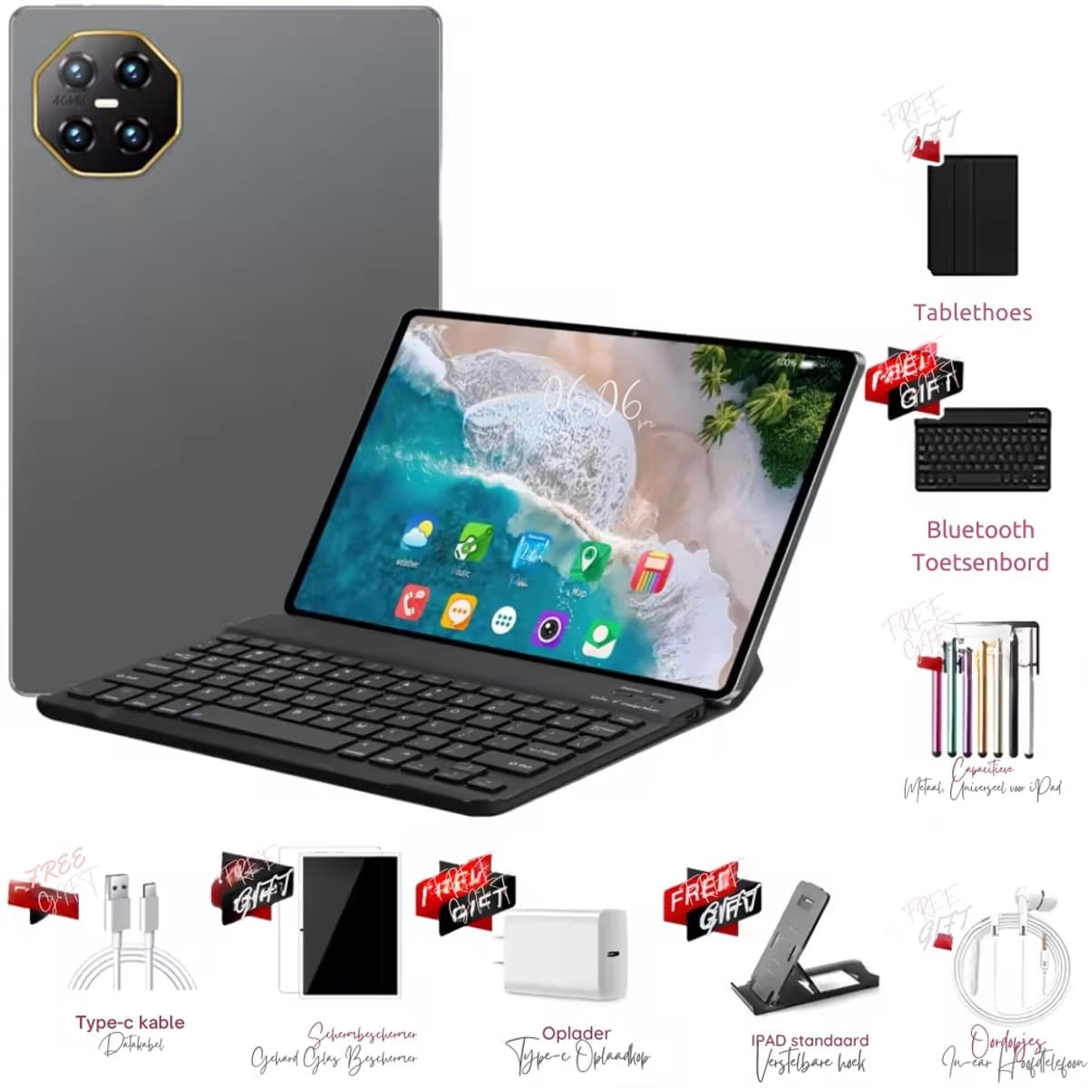 Pad 8 Pro Snapdragon 8gen2 Android Tablet 11Inch Hd 12GB 512GB 12000 Mah 5G Dual Sim Wifi Tablet Pc - Grey — afbeelding 1