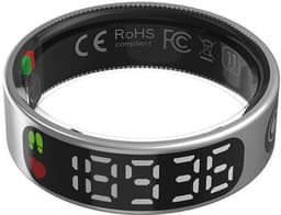 WizBay Premium Select® Smart Ring LED Dark Grey Zilver - Maat 10 - Hartslag Slaap Bloeddruk Zuurstof - Gesture - Multi Sport Modi — thumbnail 4