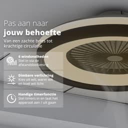 FlinQ LumiFan XL Ø60 cm Smart Plafondventilator met Verlichting - Lamp met 16 Miljoen Kleuren - Ventilator voor aan het Plafond - Ideaal voor op de Slaapkamer - Bestuurbaar met App of Afstandsbediening — thumbnail 3