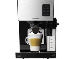 Cecotec Power Instant-ccino Halbautomatische Espressomaschine, Milchtank, Cappuccino in einem Schritt, 20 bar Druck und Thermoblocksystem, Edelstahl
