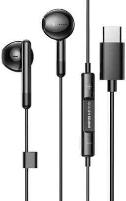 Golden Sound bedrade oordopjes - Oordopjes met draad en microfoon - USB-C aansluiting - Zwart — thumbnail 1