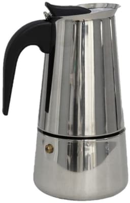 Gerimport Espresso koffiemaker - voor 4 kopjes - Percolator - RVS - zilver - 16 cm - Mokkakan — thumbnail 1