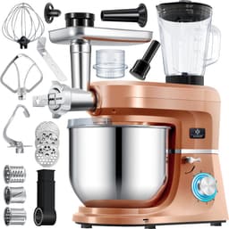 KESSER® 3 in 1 Keukenmachine Foodprocessor - Keukenmixer - Keukenrobotor K-KM 3000 met Kneder Multifunctionele Mixer 5,5 L Kom met 3 Menggereedschappen 1,5 L Sapcentrifuge Worstset Pasta & Koekjesvormen - Koper — thumbnail 1