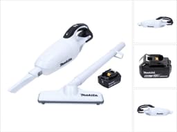 Makita DCL 181 FG1W Snoerloze stofzuiger 18 V Wit + 1x oplaadbare accu 6.0 Ah - zonder oplader — thumbnail 1
