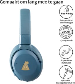 POGS - The Turtle - Draadloze over-ear koptelefoon met Noise Cancelling - Bluetooth - Veilige volumebegrenzing - Duurzaam - Gratis app voor extra functies - rBlauw — thumbnail 2