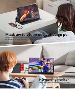 Thuys - Portable Monitor - Draagbare Monitor - Draagbaar Scherm - Hoogwaardige Kwaliteit — thumbnail 5
