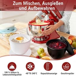 Siliconen Mengkom Inzetstuk - Kom Liner - Keuken Organisatie - Antiaanbaklaag - 4.8 Liter - Rood — thumbnail 4
