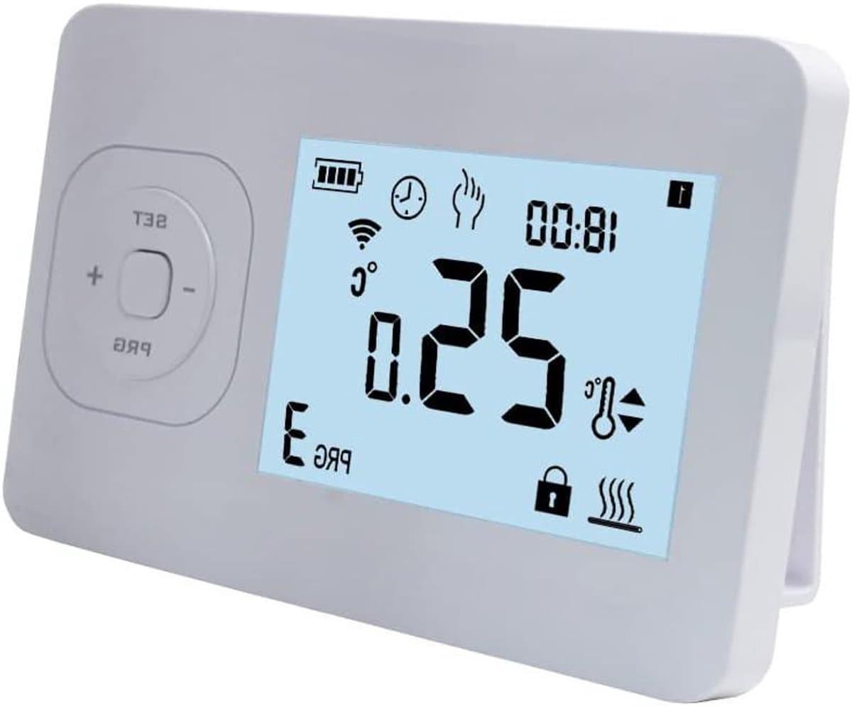 Radioklokthermostaat - Slimme Thermostaat - Vloerverwarming Regelen - Draadloze Centrale Box - Per Kamer - Wit — afbeelding 1
