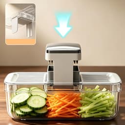 Groentesnijder Met Bak - Keuken Snijder Voedselsnijder - Maaltijd Voorbereiden - Veelzijdig Snijsysteem - 30 x 15 x 10 cm — thumbnail 2