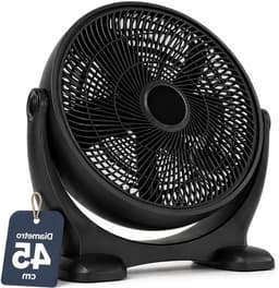 Staande Ventilator - Vloerventilator Peer - Ruimte Koelen - Robuuste Stalen Constructie - 45 cm Blad - Zwart — thumbnail 1