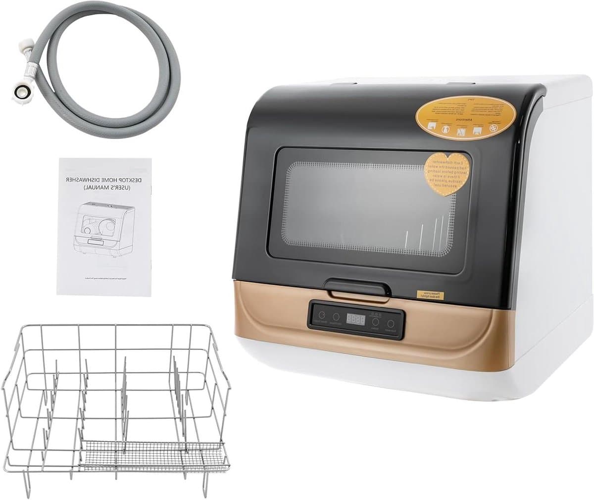 Mini-vaatwasser - Tafelmodel - Keuken Gemak - Drie Wasprogramma's - 45x40x45 cm - Goud — afbeelding 1