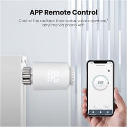 Slimme Thermostaatkraan - Radiator Bediening - Energie Besparen - App en Spraakbediening - 4 Stuks - Wit — thumbnail 3