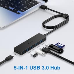USB Hub - Poorten Uitbreider - Bestanden Delen - Extra Lange Kabel - 4 Poorten - Zwart — thumbnail 3