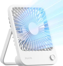 Tafelventilator stil USB oplaadbaar – Opvouwbare mini ventilator – 4 standen – Draagbaar wit — thumbnail 1