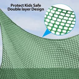 valbeschermingsnet, klimnet voor kinderen en buiten, 4 mm dik touw, gaten van 4 cm, voor valbescherming buiten, speelplaats, buiten en binnen (groen, 3 x 3) — thumbnail 5