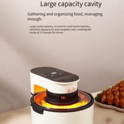 Visuele Airfryer - Oven Pan - Gezond Koken - Annulair Zichtvenster - 5 Liter - Groen — thumbnail 4