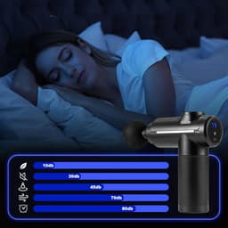 Massagepistool Voor Diepe Weefselmassage - Spierpercussiemassageapparaat - Stille Handmassageapparaten - Met 32 ​​Versnellingen En 8 Koppen — thumbnail 4