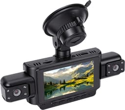 4-kanaals Dashcam - Auto Camera Recorder - Verkeersveiligheid Verbeteren - 360 Graden Dekking - 3 Inch Display - Zwart — thumbnail 1