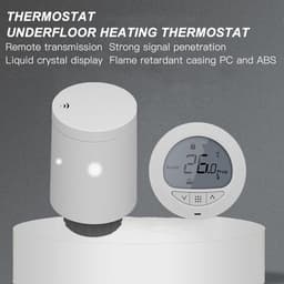 Thermostatische Klep - Regelklep Verwarming - Temperatuur Regelen - Helder Display Draaibaar - 220 Volt - Wit — thumbnail 3