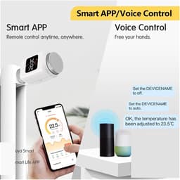 Slimme Thermostaat - Radiatorkraan TRV - Energie Besparen - App Afstandsbediening - 3 Stuks - Wit — thumbnail 3