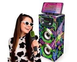 Trendix - Neon World Karaoke Speaker - Karaoke Set met 2 Draadloze Microfoons & LED Discobal