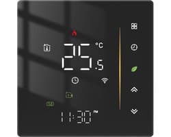 Digitale Thermostaat - Temperatuurregelaar Vloerverwarming - Slim Verwarmen - App en Spraakbediening - 88x88x38 mm - Zwart
