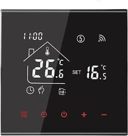 Slimme Thermostaat Wifi - Programmeerbare Thermostaat - Energie Besparen - App Afstandsbediening - 16A/3A - Wit/Zwart — thumbnail 1