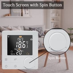 Slimme Thermostaat - Temperatuurregelaar - Vloerverwarming - Programmeerbaar - 86x86mm - Wit — thumbnail 4