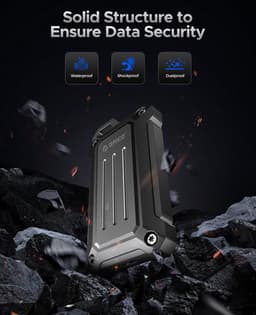 Externe SSD - Draagbare Opslag - Snelle Data Overdracht - Aluminium Behuizing - 1TB - Zwart — thumbnail 5