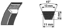 Gladde V-riem - Aandrijfriem - Grasmaaier Onderhoud - Precisie Profiel - 2360 mm - Zwart — thumbnail 2