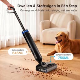 Lubluelu T9 nat- en droogzuiger - 180° ultradunne liggende stand - 20Kpa Draadloze Nat- en droogzuiger met zelfreinigend systeem – LCD-scherm - Alles-in-één vloerreiniger - Geschikt voor Harde vloer — thumbnail 2