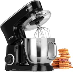 Keukenmachine - Bakmixer Robot - Zelf Bakken - Krachtige 2200W Motor - 6.5 Liter Kom - Zwart — thumbnail 1