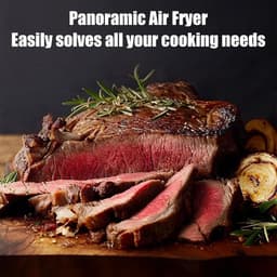 Airfryer Olievrij - Heteluchtfriteuse Gezond - Gezond Koken - Glazen Pan - 4.5L - Zwart — thumbnail 2