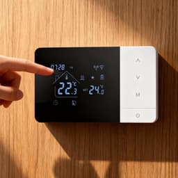 Thermostaat Huis - Temperatuurregelaar Slim - Klimaatregeling Thuis - Touchscreen Spraakbediening - 14 x 8.1 x 2 cm - Zwart Wit — thumbnail 5
