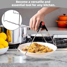 Heteluchtfriteuse Tang, heteluchtfriteuse tang, komclips van roestvrij staal, opvouwbare anti-heteluchtclip voor - ShopVlot — thumbnail 3