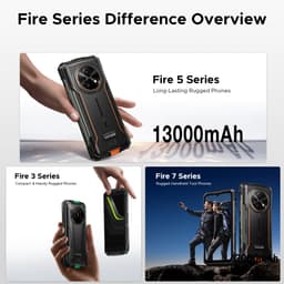 DOOGEE Fire 5 Ultra - Smartphone - Robuuste Smartphone - 36GB RAM + 128GB ROM/2TB TF - Android 16 - 13000mAh/18W - 6,6 inch 90Hz Scherm - IP68 Waterdicht - 1200LM Kampeerlamp - Gemini AI - NFC & GPS - Face ID - Grijs — thumbnail 2