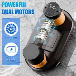 Accu stofzuiger 300 kg zuigkracht - voor tegels, glas en marmer - LCD display, 4500 mAh batterij - tot 12 uur gebruik - ShopVlot — thumbnail 2