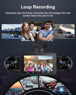 Dashcam - 3 Inch IPS Touchscreen - Full HD 1080p Opnames - 8 IR Nachtzichtlampen - Voor Auto's — thumbnail 3