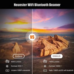 Beamer Full HD 1080p – 1200 ANSI Lumen – 4K Ondersteuning – 5G WiFi en Bluetooth – 300 Inch — thumbnail 3